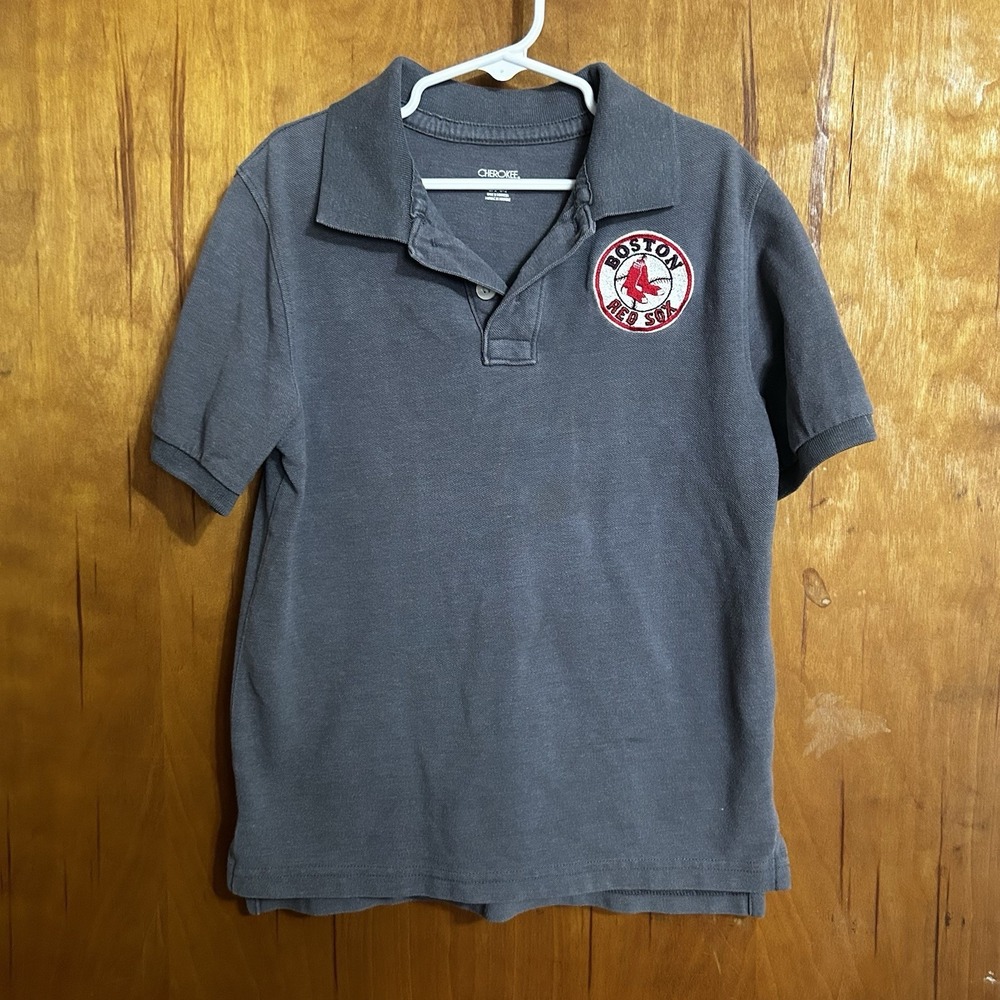 Boy's Cherokee size Small 6/7 Gray‎ Boston Red Sox Polo Shirt